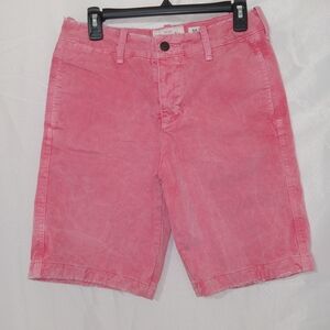 Abercrombie & Fitch Mens Red Chino Shorts Size 30 Distressed Faded Y2K Vintage